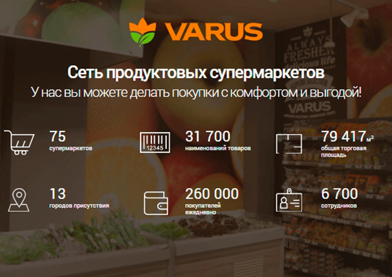 Организация системы для управления бизнесом сети супермаркетов VARUS 